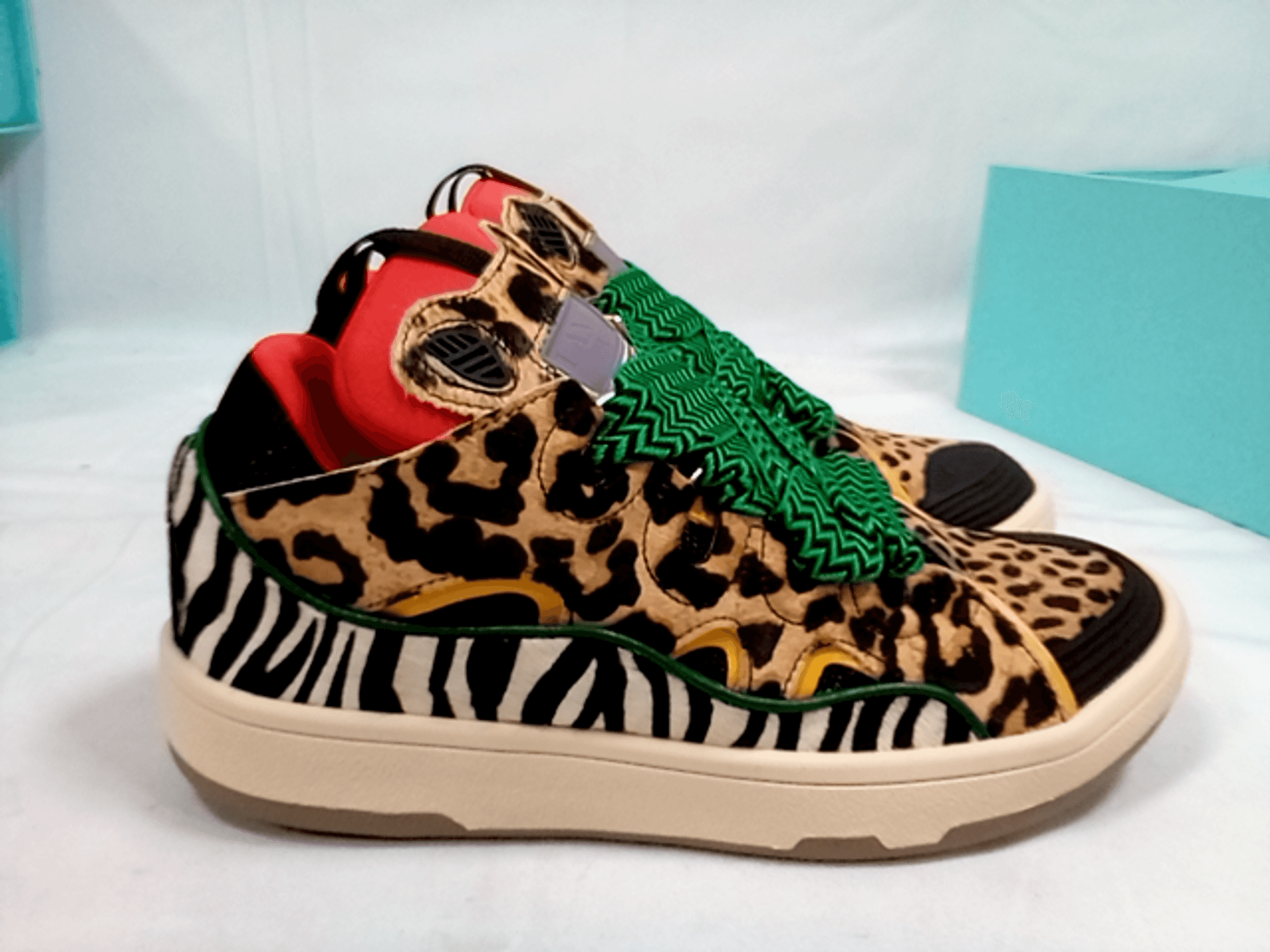 新品LANVINランバンスニーカー24.5トリーバーチコーチ23区好み Lanvin Paris Women's Curb Leopard Print Sneakers, Size 39 