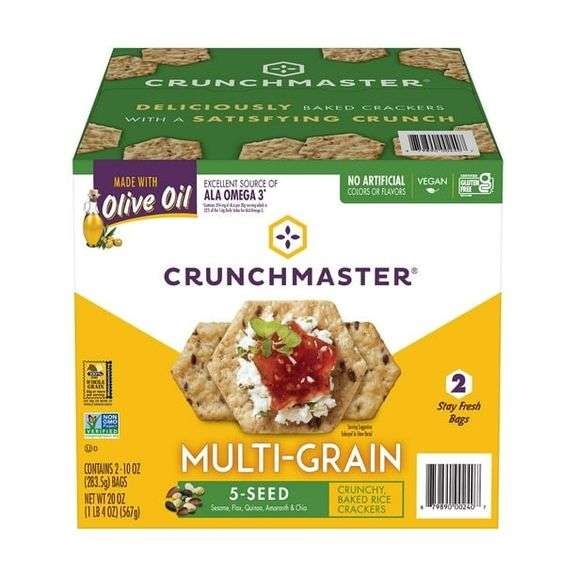 Crunchmaster Multi-Grain Crunchy Baked Rice Crackers – 10 oz each 2 Bags