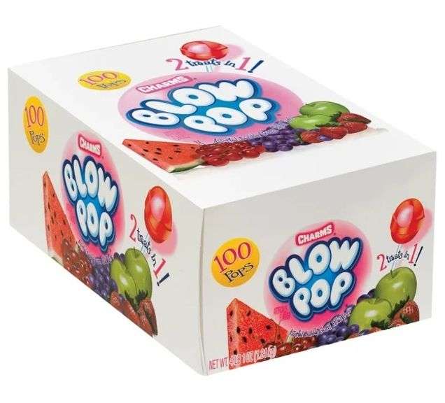 Charms Blow Pop – Assorted Bubble Gum Filled Pops 0.65 oz 100-Count