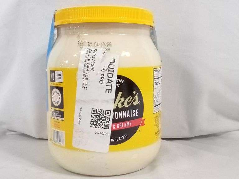 Duke's Smooth & Creamy Real Mayonnaise – 64 oz (1.893 L)