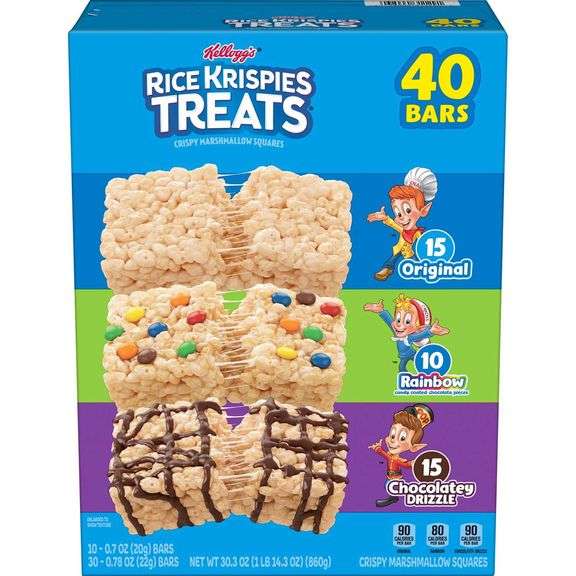 Kellogg's Rice Krispies Treats Crispy Marshmallow Squares Variety Pack – 40 Bars