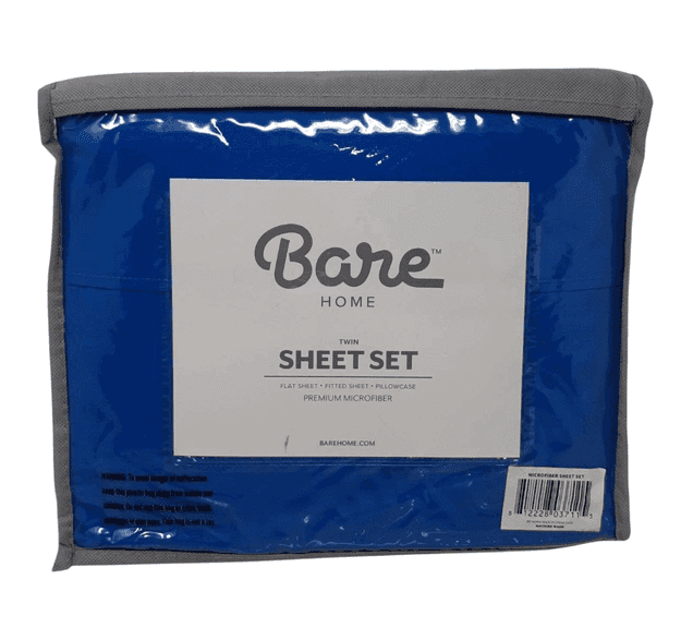 Bare Home Ultra soft 4 Pc sheet set (2 pillowcases), Standard /Q Coronet blue