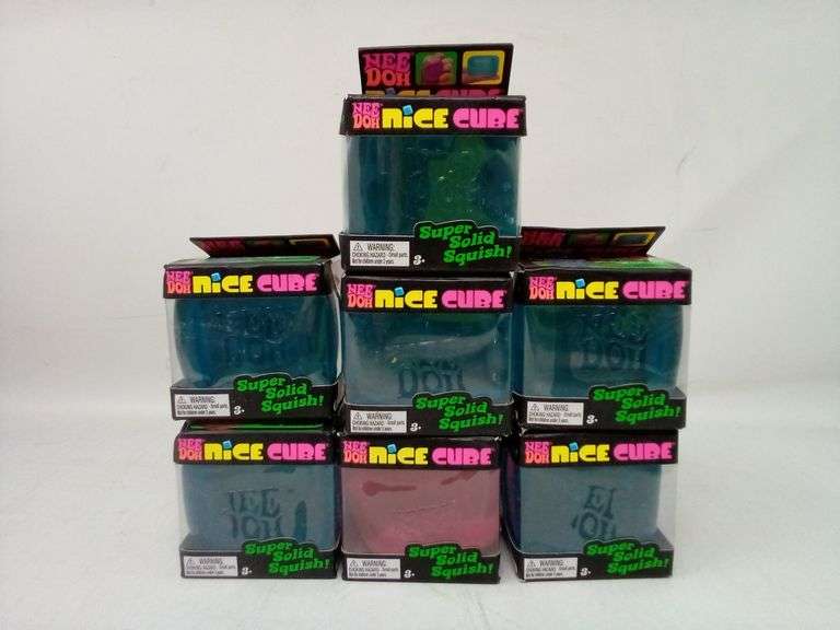 Assortment of 7 Schylling NeeDoh Nice Cube Sensory Fidget Toys