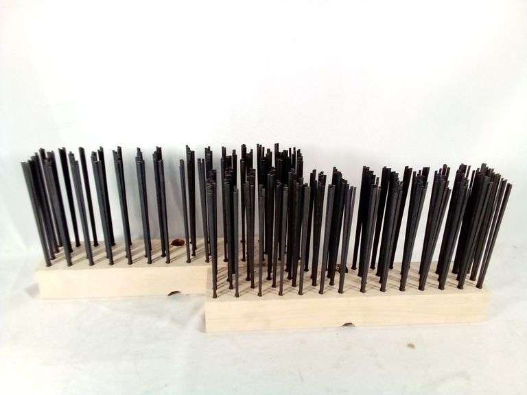 Flat Steel Wire Push Broom – Natural/Black 12.25" 2-Count