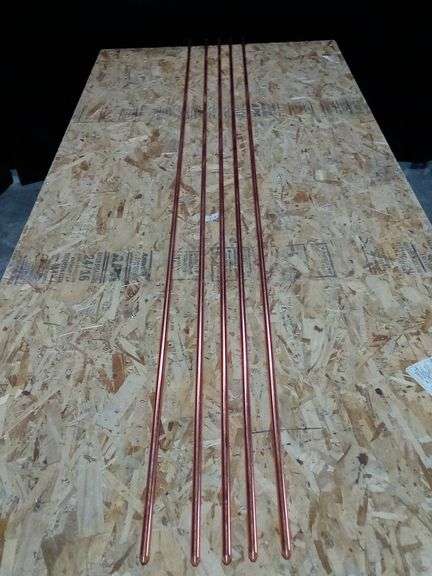 Lot of 5 Solid Copper Steel Ground Rod – 97.5"H