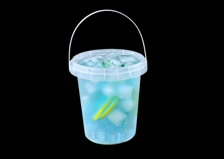Pack of Transparent Plastic Cups with Carry Handle