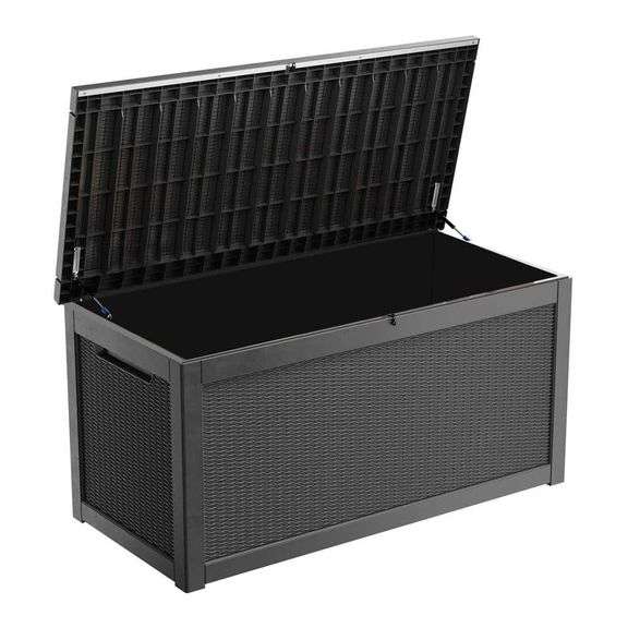 Deck Box Waterproof Resin Large Outdoor Storage Box – 260 Gal. Black