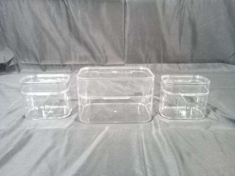 Assortment of 3 Clear Plastic Containers with Lid