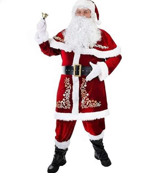 Men's Santa Claus Costume Set – Red Velvet Size: XL