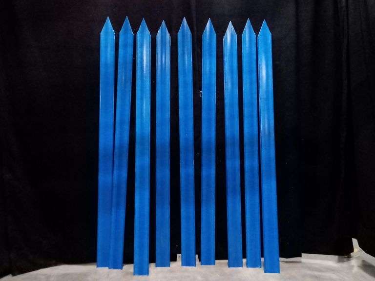 Pointed Plastic Fence Stakes – Blue 66.5"H 9-Piece