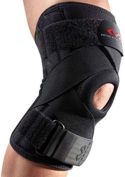 TLC Medical Hinged Knee Brace Wrap S-2X - Supportive, Adjustable, Unisex (Black)