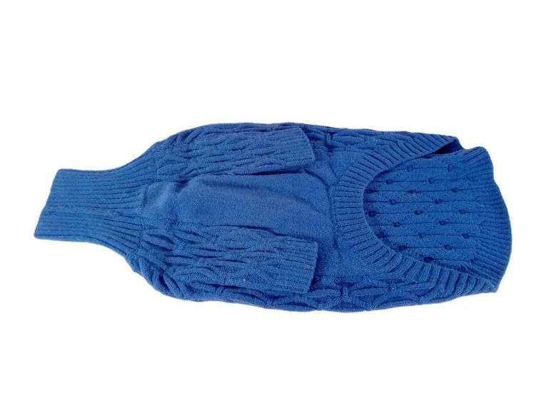 Turtleneck Knitted Pet Sweater for Small Dogs – Cobalt Blue XL No: 13 Material