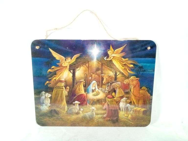 Nativity Scene Christmas Wall Art Decor – 16" x 12"