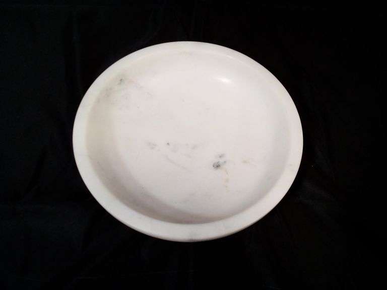 Decorative Round White Marble Stone Bowl – 7" Dia.