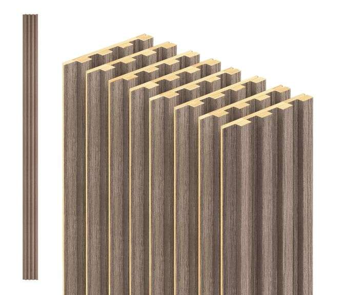 Artika Panolok Slat Wall Panels – Walnut 5.91"W x 9.5"L x0.67" Thickness 8-Pcs