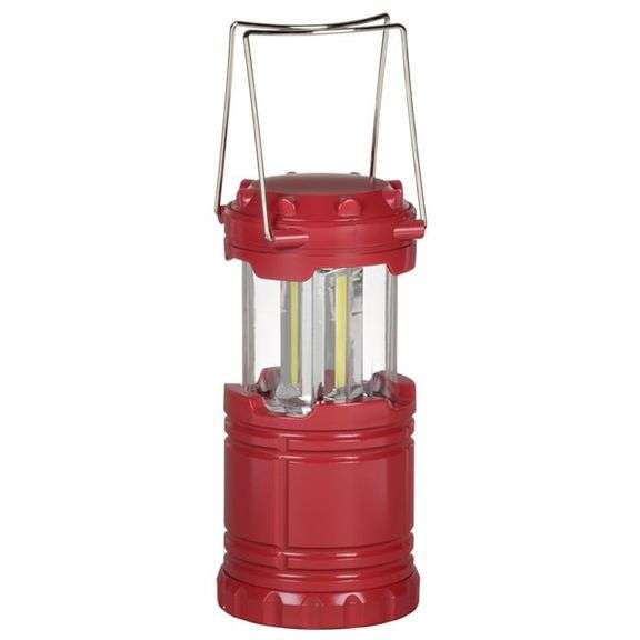 Portable LED Lantern for Camping/Hiking with Metal Bracket for Hanging – Red