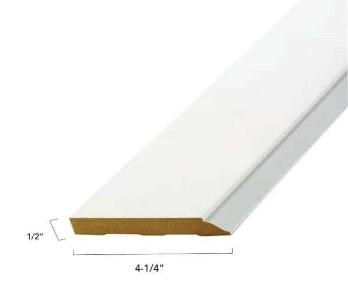 Alexandria Moulding Primed MDF Baseboard Moulding – WM 620 1/2"x 4-1/4"x8' 8-Ct