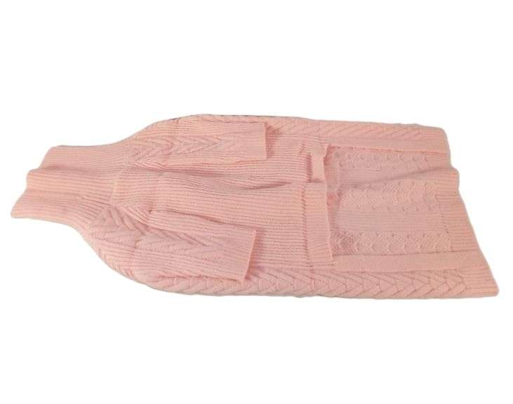 Turtleneck Knitted Pet Sweater for Small Dogs – Light Pink 3XL No: 13 Material