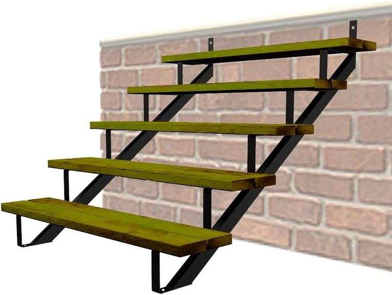 Pylex 5 Steps Steel Stair Riser for Deck β Black