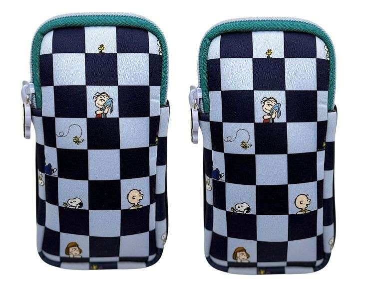 Lot of 2 MyTagalongs X Peanuts Double Eye Glass Case – Checkered Blue
