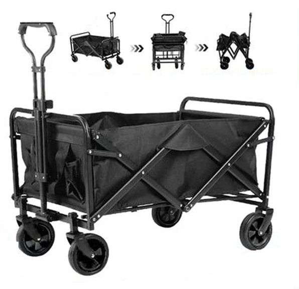 In Brave Collapsible Folding Wagon Cart β Black