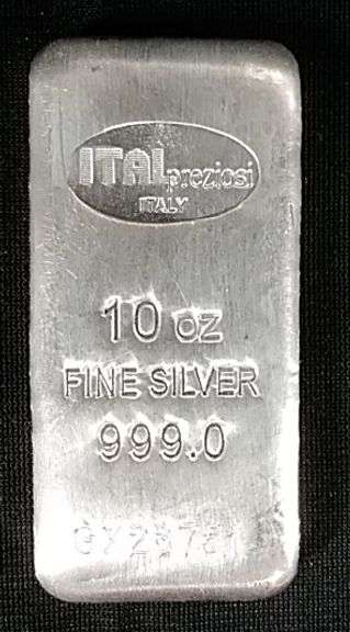 10 oz Italpreziosi .999 Fine Silver Bar - Verified Silver - Dutch Goat