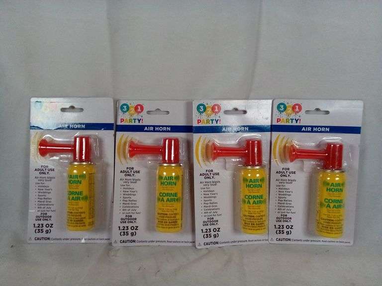 Lot of 4 321 Party! Portable Handheld Air Horn – 1.23 oz ea.