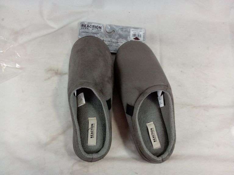 Men's Kenneth Cole Reaction Memory Foam Slippers – Grey Size: M (8-9) Pair