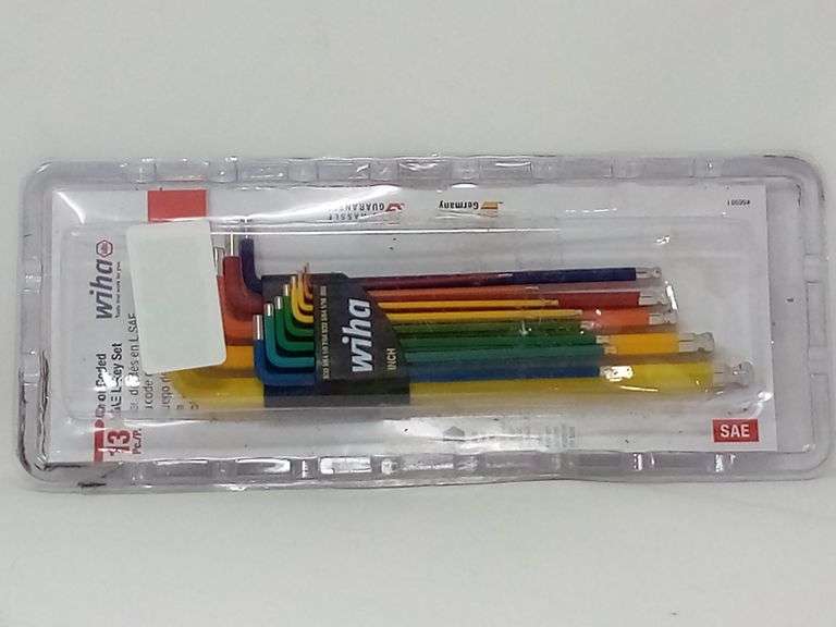 Wiha Ball End Color Coded SAE L-Key Set – Inch 13 Piece