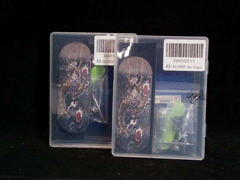 Lot Of 2 RACOFSB Professional Fingerboard Wooden Skateboard, Dragon 34mm