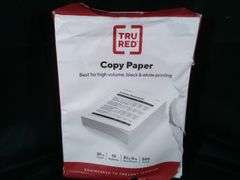 Lot Of 2 TRU RED, Copy Paper, 92 Brightness, 8.5" x 11", 320 Oz, 500 Sheets