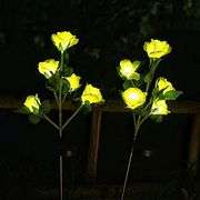 Solar Garden Rose Lights – Yellow 2 Count