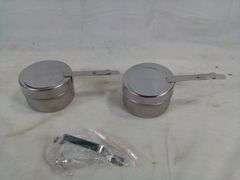 Lot of 2 Stainless Steel Chafing Fuel Holder
