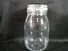 Glass Storage Jar With Clamp Sealable Lid