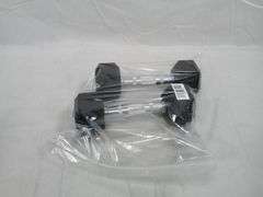 Lot of 2 Rubber Hex Dumbbell – Black 5lb each