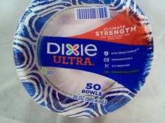 Dixie Ultra Compostable Bowls – White/Blue 20 oz 50 Count