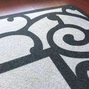 Kitchen Mat - "Welcome" with butterflies & scroll designs
