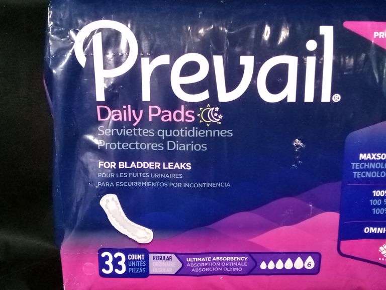 Prevail Daily Pads for Bladder Leaks Ultimate Absorbency – Regular 33 Count
