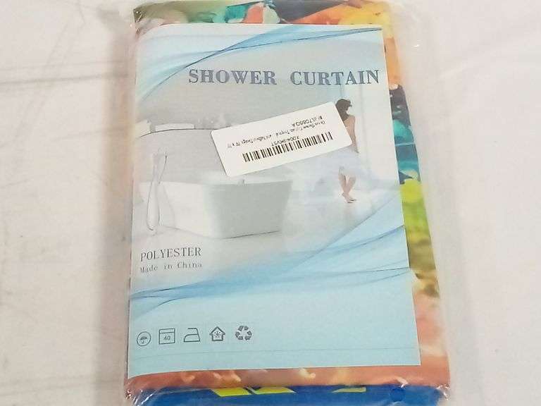 Ocean Shower Curtain Tropical Coral Fish And Sailboat Design, 70" x 70"