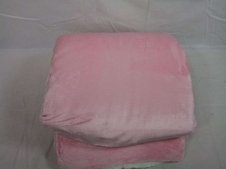 Nanpiper Flannel Reversible Sherpa Throw Blanket – Pink Queen 90" x 90"