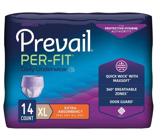 Women's Prevail, Per Fit Daily Underwear, Extra Large, 14 Count