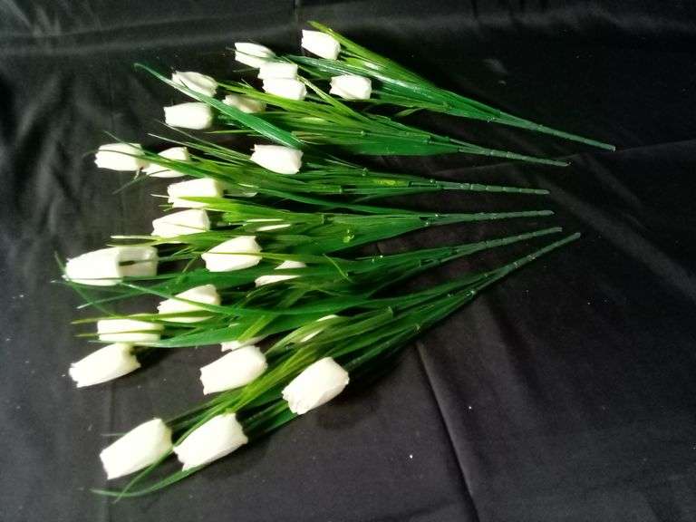 Artificial Tulips Flower Home Decor – White 6 Total Pieces