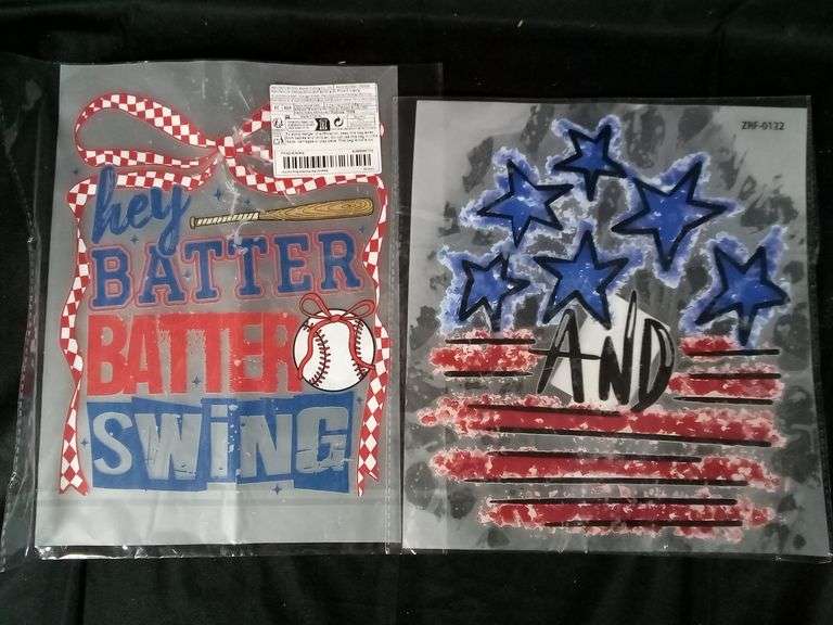 Assortment of 5 Patriotic Decals Heat Transfers for T-Shirt & Fabrics
