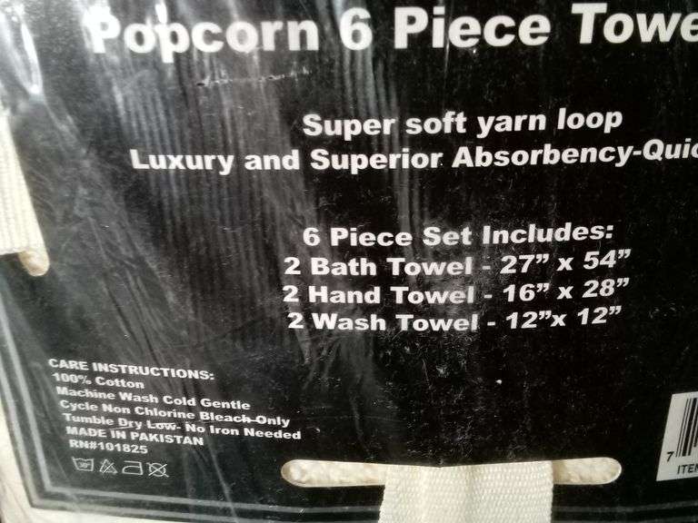 Supreme Living, Popcorn 6 Piece Towel Set, Beige 4683