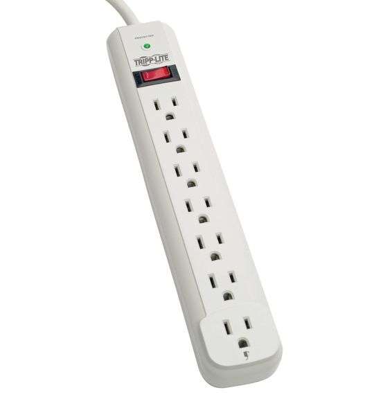Tripp Lite Surge Protector Power Strip – White 7 AC Outlets 6-ft Power Cord