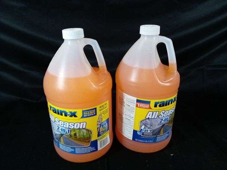 Lot Of 2 Rain-X, All Season 2 In 1 Windshield Washer Fluid, 128 Oz