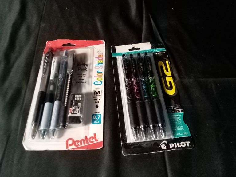 Assortment of 2 Pentel Color Shades & Pilot G2 Gel Roller Pens