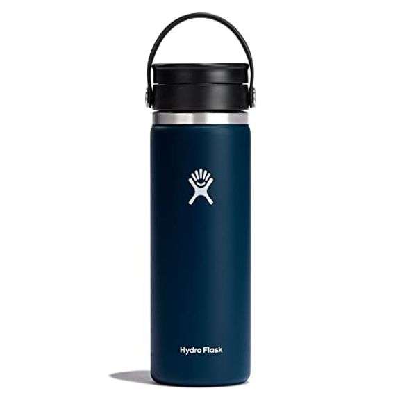 Hydro Flask, Wide Mouth Insulated Water Bottle With Flex Cap, Indigo, 20 Oz