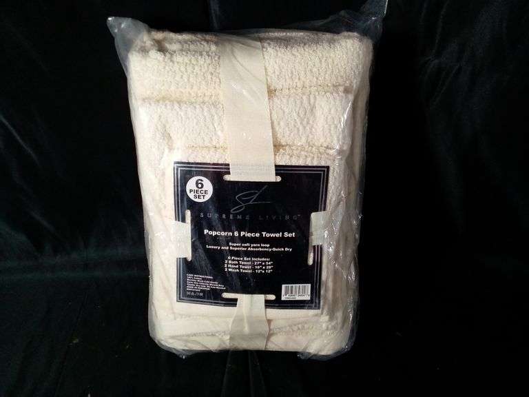 Supreme Living, Popcorn 6 Piece Towel Set, Beige 4683