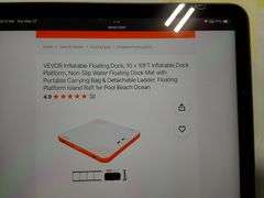 Vevor Inflatable Floating Dock Platform – White/Orange 10 x 10ft (carrying bag & pump not included)